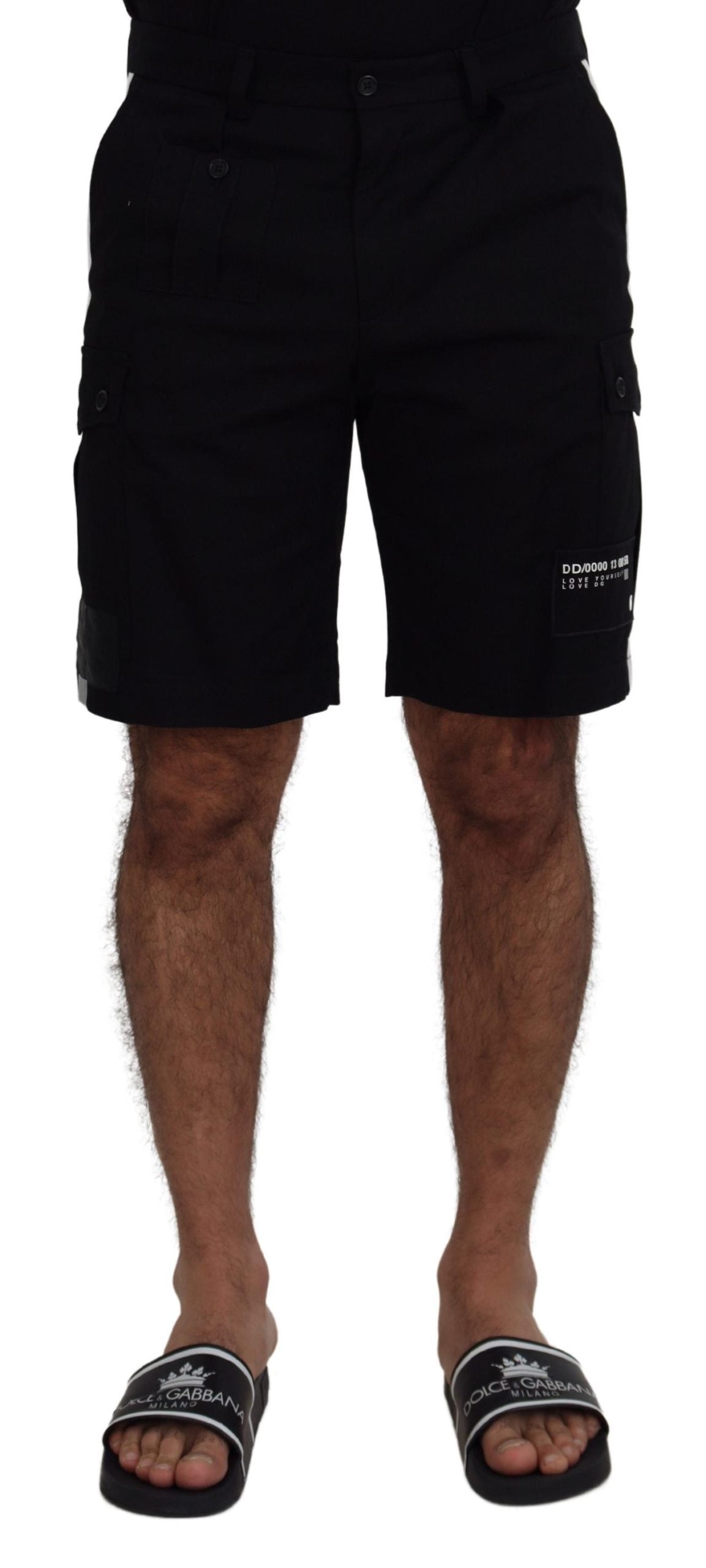 Shorts cargo décontractés Bermuda noirs Dolce &amp; Gabbana