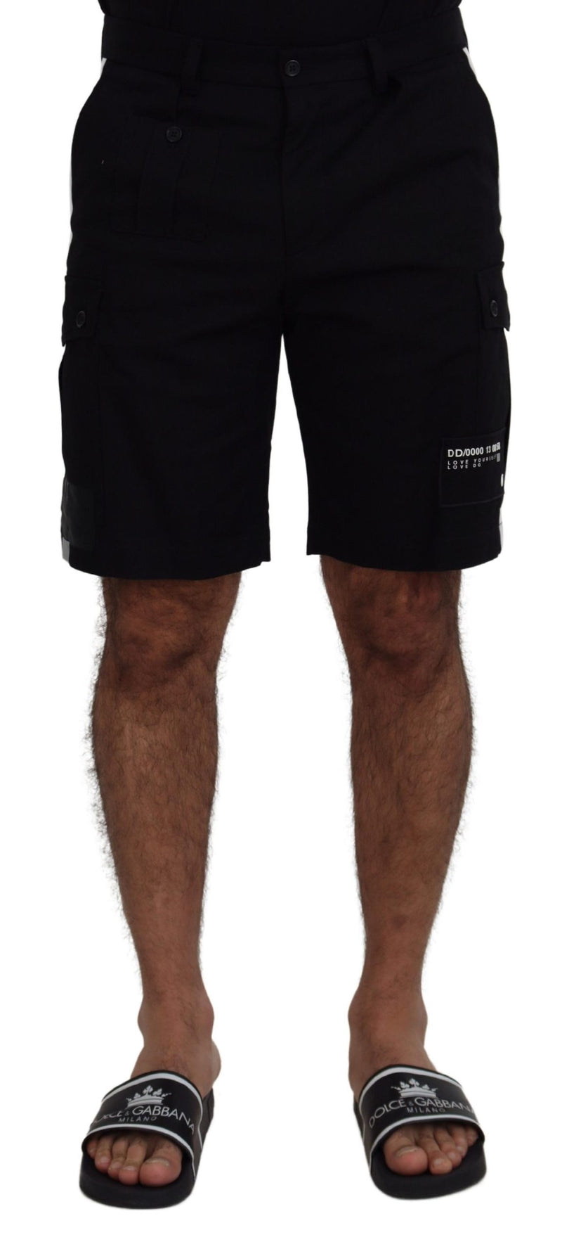 Shorts cargo décontractés Bermuda noirs Dolce &amp; Gabbana