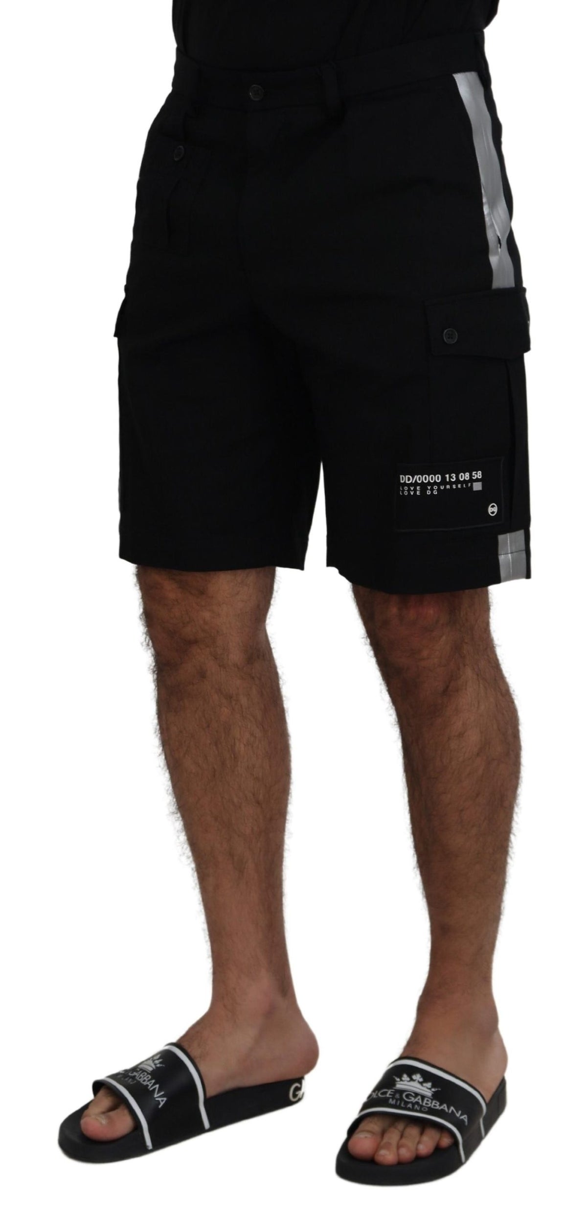 Shorts cargo décontractés Bermuda noirs Dolce &amp; Gabbana