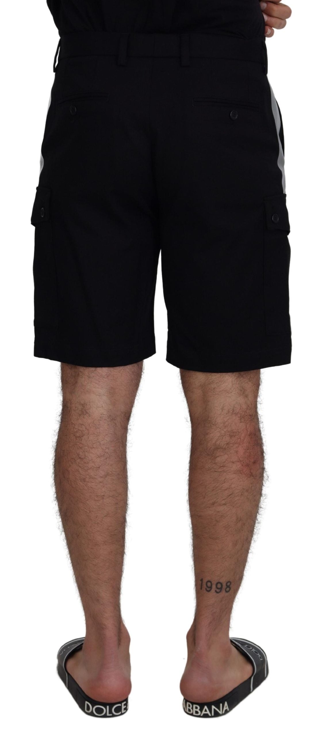 Shorts cargo décontractés Bermuda noirs Dolce &amp; Gabbana