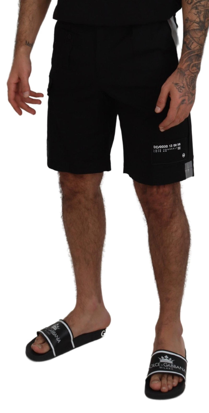 Shorts cargo décontractés Bermuda noirs Dolce &amp; Gabbana