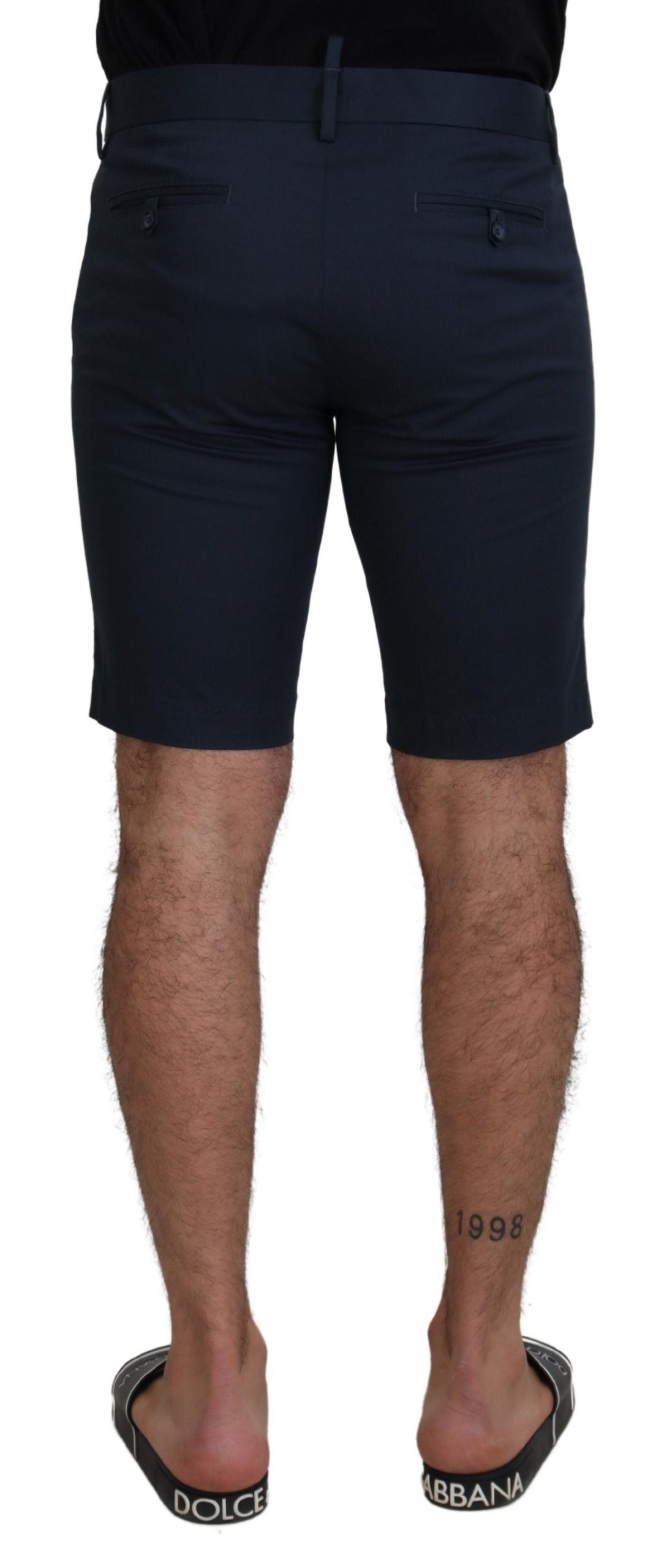 Dolce &amp; Gabbana blauwe Bermuda-shorts voor heren, lage taille.