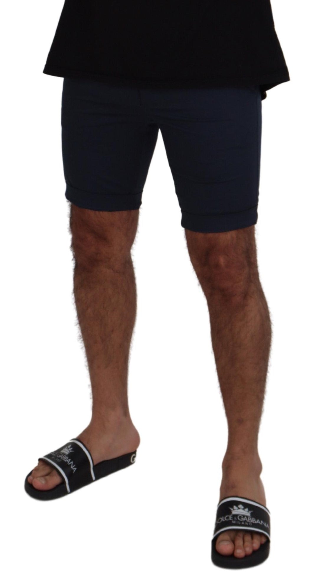 Dolce &amp; Gabbana blauwe Bermuda-shorts voor heren, lage taille.