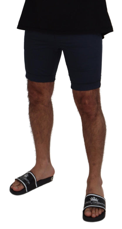 Dolce &amp; Gabbana blauwe Bermuda-shorts voor heren, lage taille.