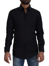 Chemise habillée GOLD, coupe slim, en coton noir Dolce &amp; Gabbana