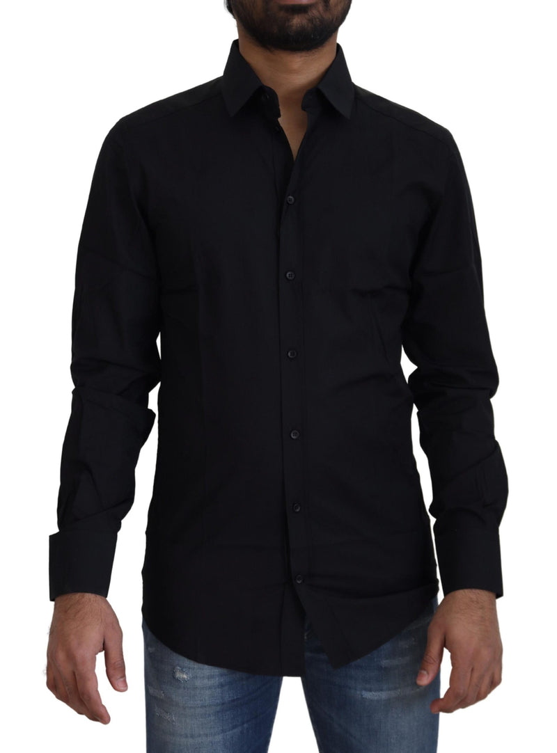 Chemise habillée GOLD, coupe slim, en coton noir Dolce &amp; Gabbana