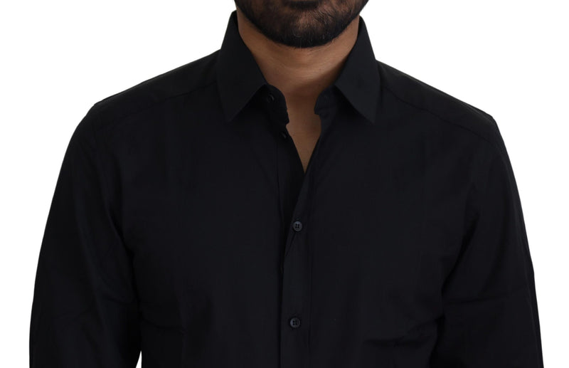 Chemise habillée GOLD, coupe slim, en coton noir Dolce &amp; Gabbana