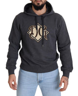 Sweat à capuche en coton gris avec logo Dolce &amp; Gabbana