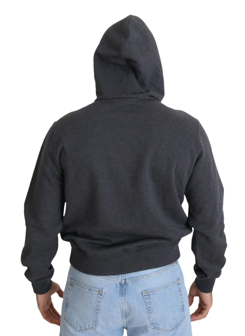 Dolce &amp; Gabbana grijze katoenen hoodie met logo