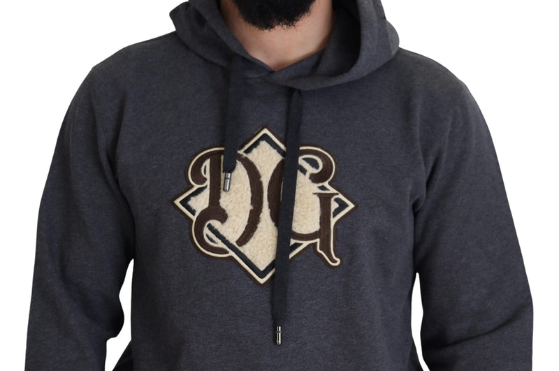 Dolce &amp; Gabbana grijze katoenen hoodie met logo