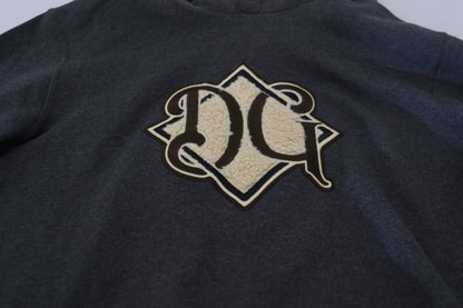 Sweat à capuche en coton gris avec logo Dolce &amp; Gabbana