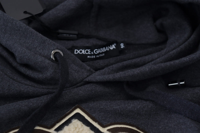 Dolce &amp; Gabbana grijze katoenen hoodie met logo