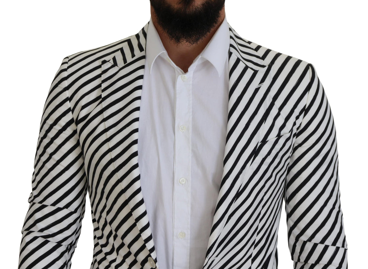 Blazer slim à rayures blanches et noires Dolce &amp; Gabbana