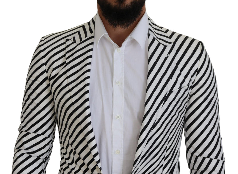 Blazer slim à rayures blanches et noires Dolce &amp; Gabbana