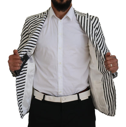 Blazer slim à rayures blanches et noires Dolce &amp; Gabbana
