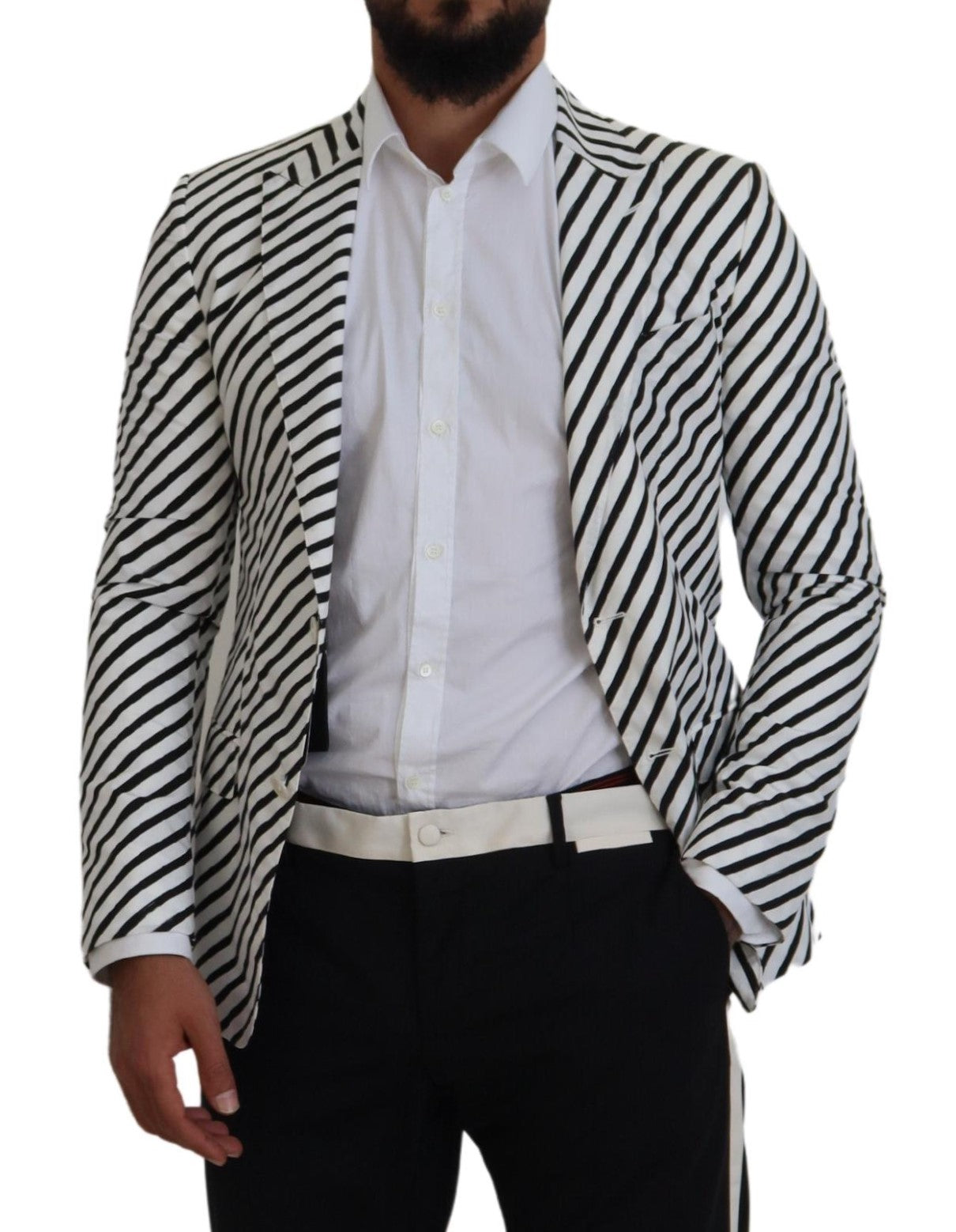 Blazer slim à rayures blanches et noires Dolce &amp; Gabbana