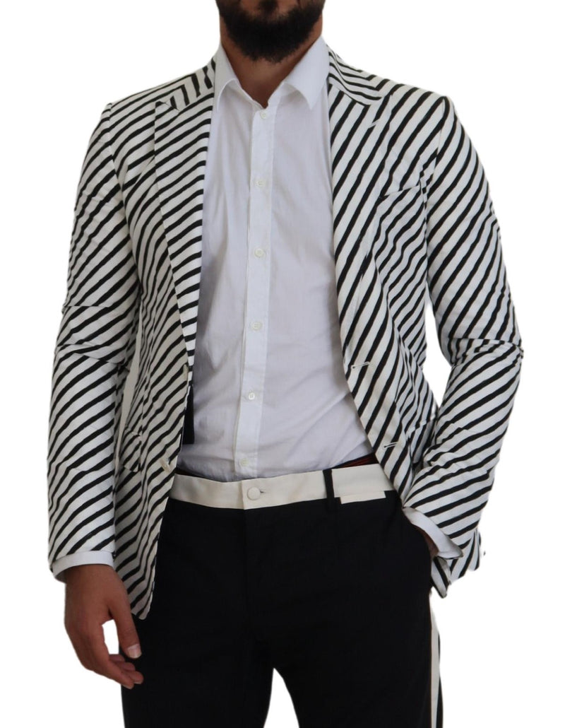 Blazer slim à rayures blanches et noires Dolce &amp; Gabbana