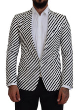 Blazer slim à rayures blanches et noires Dolce &amp; Gabbana