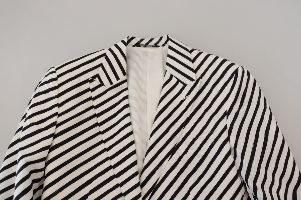Blazer slim à rayures blanches et noires Dolce &amp; Gabbana