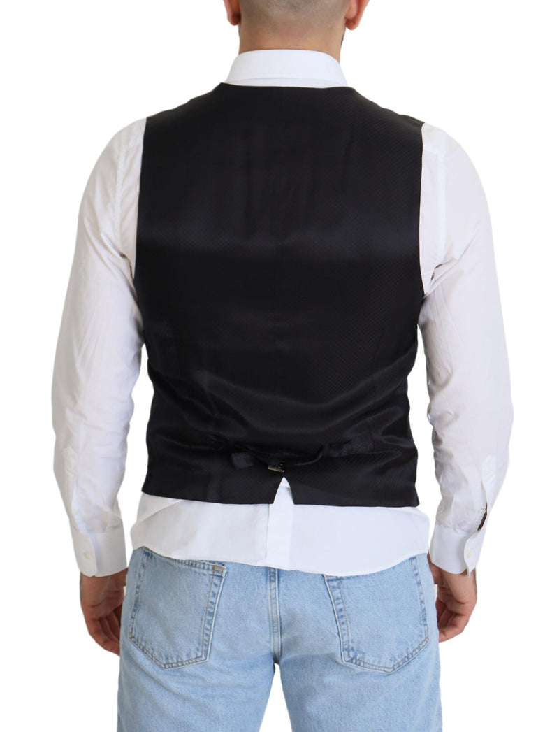 Dolce & Gabbana Black Wool Stretch Waistcoat - Formal Vest