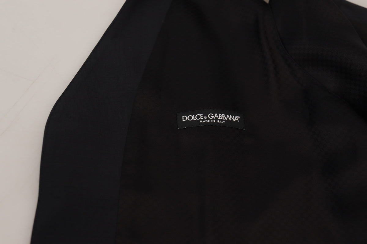 Dolce & Gabbana Black Wool Stretch Waistcoat - Formal Vest