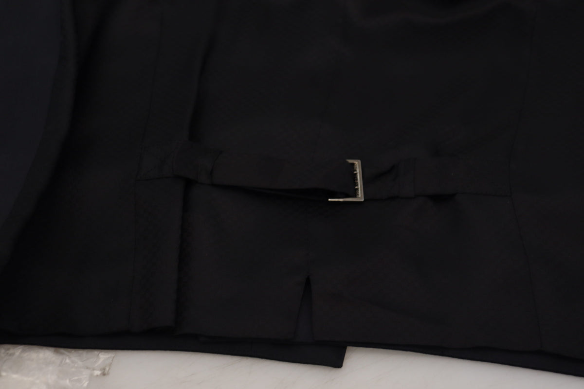 Dolce & Gabbana Black Wool Stretch Waistcoat - Formal Vest