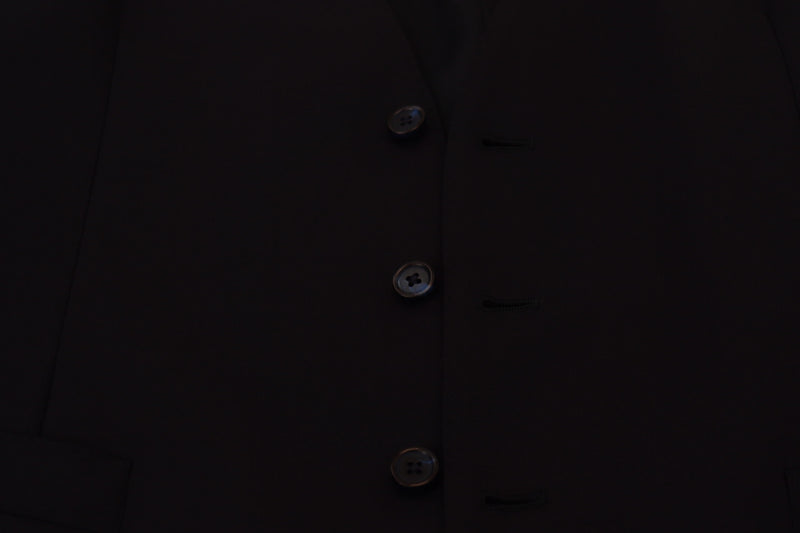 Dolce & Gabbana Dark Blue Wool Stretch Waistcoat - Formal Vest