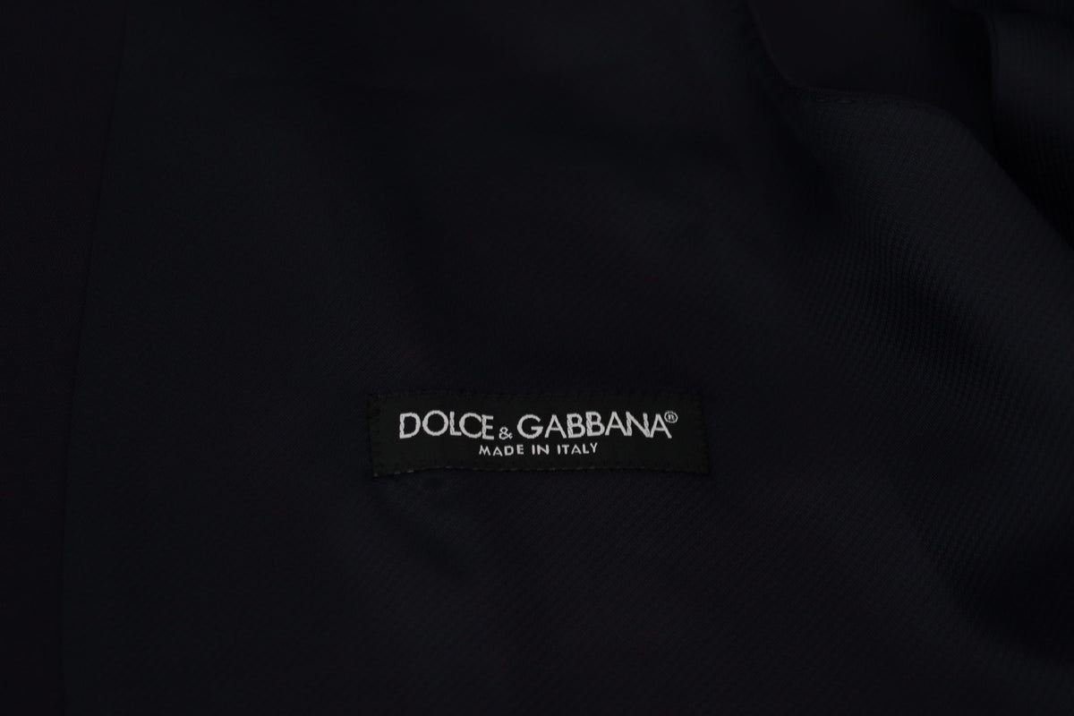 Dolce & Gabbana Dark Blue Wool Stretch Waistcoat - Formal Vest