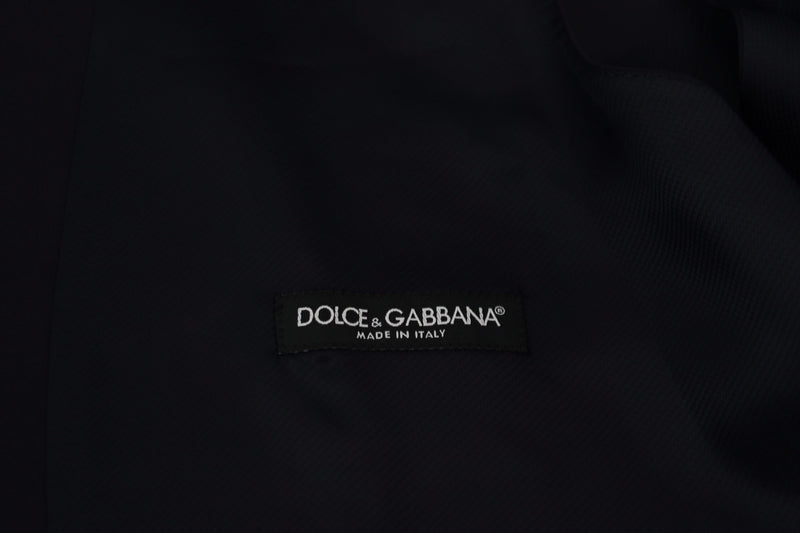 Dolce & Gabbana Dark Blue Wool Stretch Waistcoat - Formal Vest