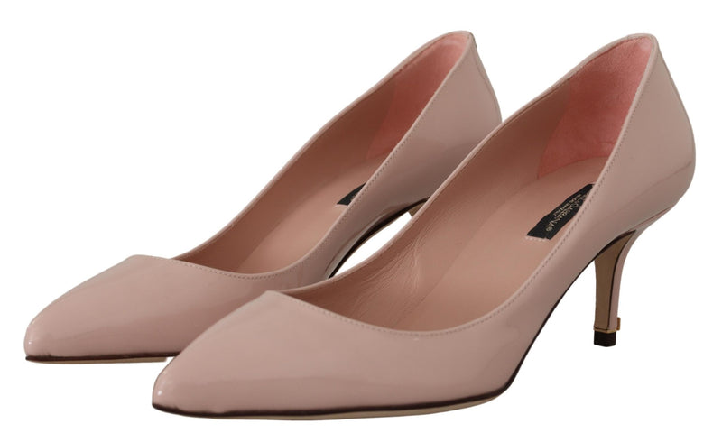Dolce & Gabbana Pink Patent Leather Kitten Heels Pumps