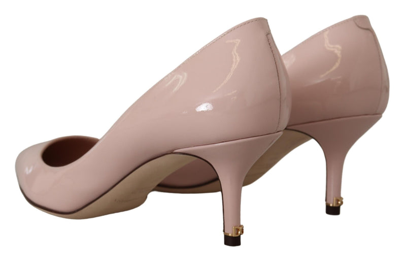 Dolce & Gabbana Pink Patent Leather Kitten Heels Pumps