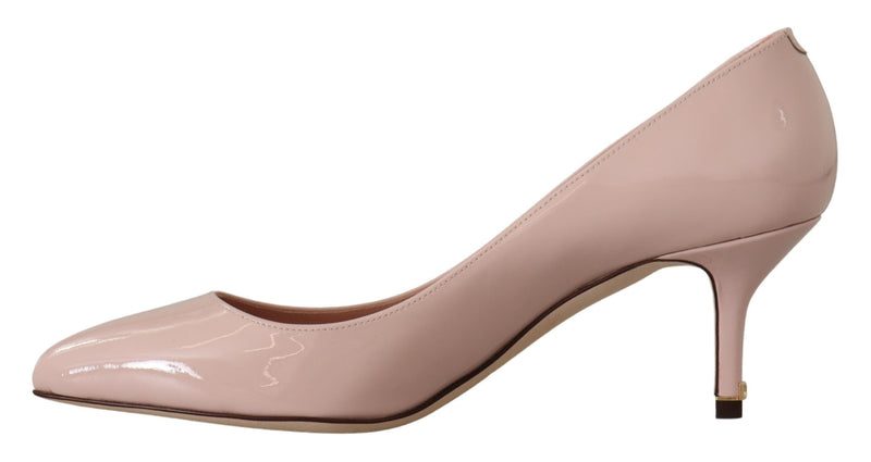 Dolce & Gabbana Pink Patent Leather Kitten Heels Pumps