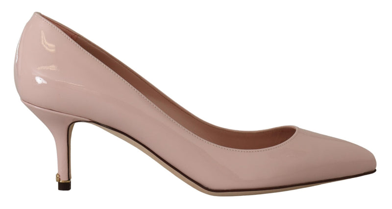 Dolce & Gabbana Pink Patent Leather Kitten Heels Pumps