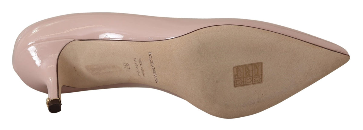 Dolce & Gabbana Pink Patent Leather Kitten Heels Pumps