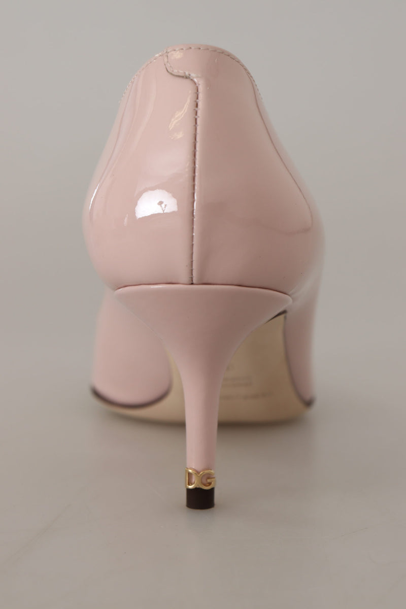 Dolce & Gabbana Pink Patent Leather Kitten Heels Pumps