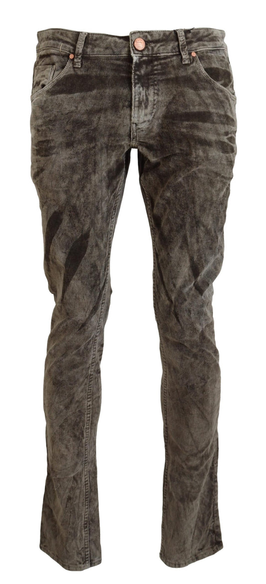 Jeans homme slim en sergé de coton délavé gris Acht