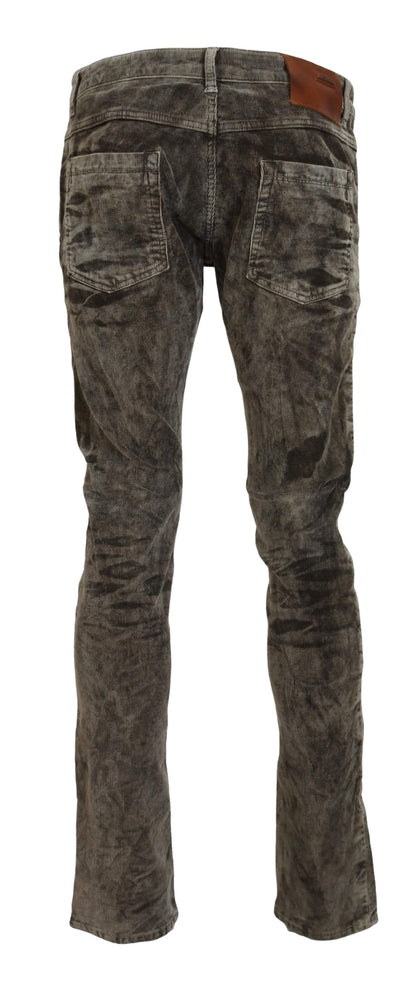 Jeans homme slim en sergé de coton délavé gris Acht