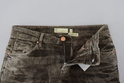 Jeans homme slim en sergé de coton délavé gris Acht