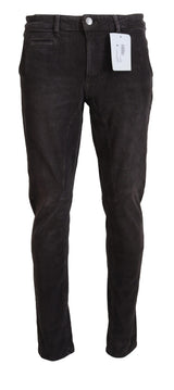 Acht Brown Cotton Straight Fit Casual Pants for Men