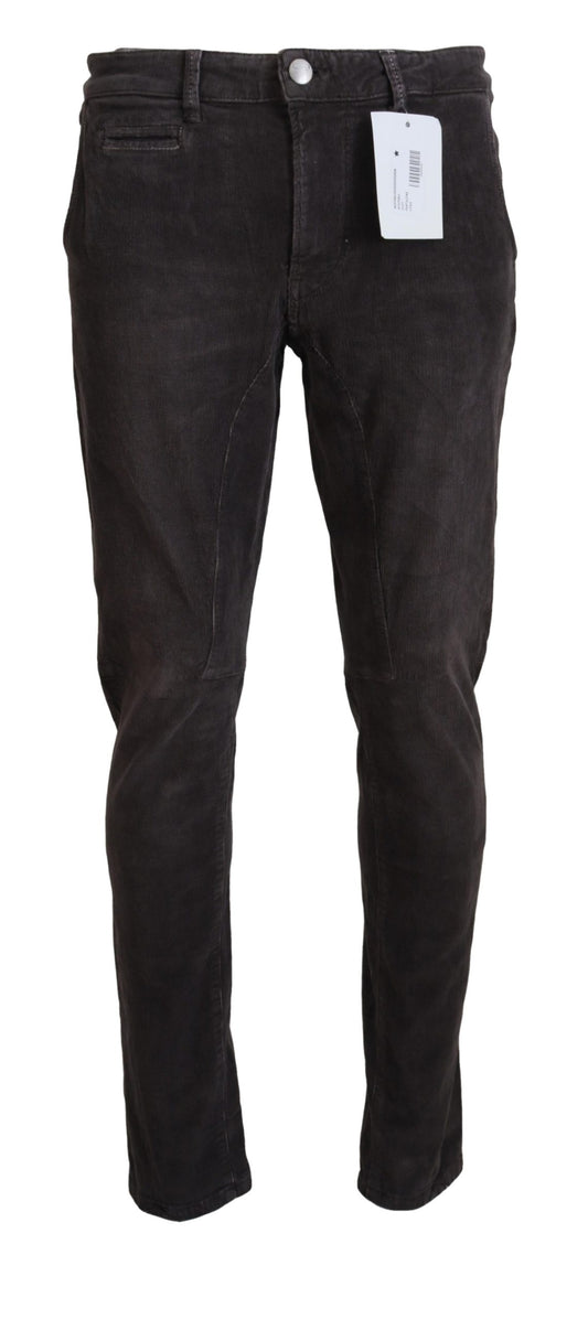 Pantalon décontracté droit en coton marron pour homme Acht