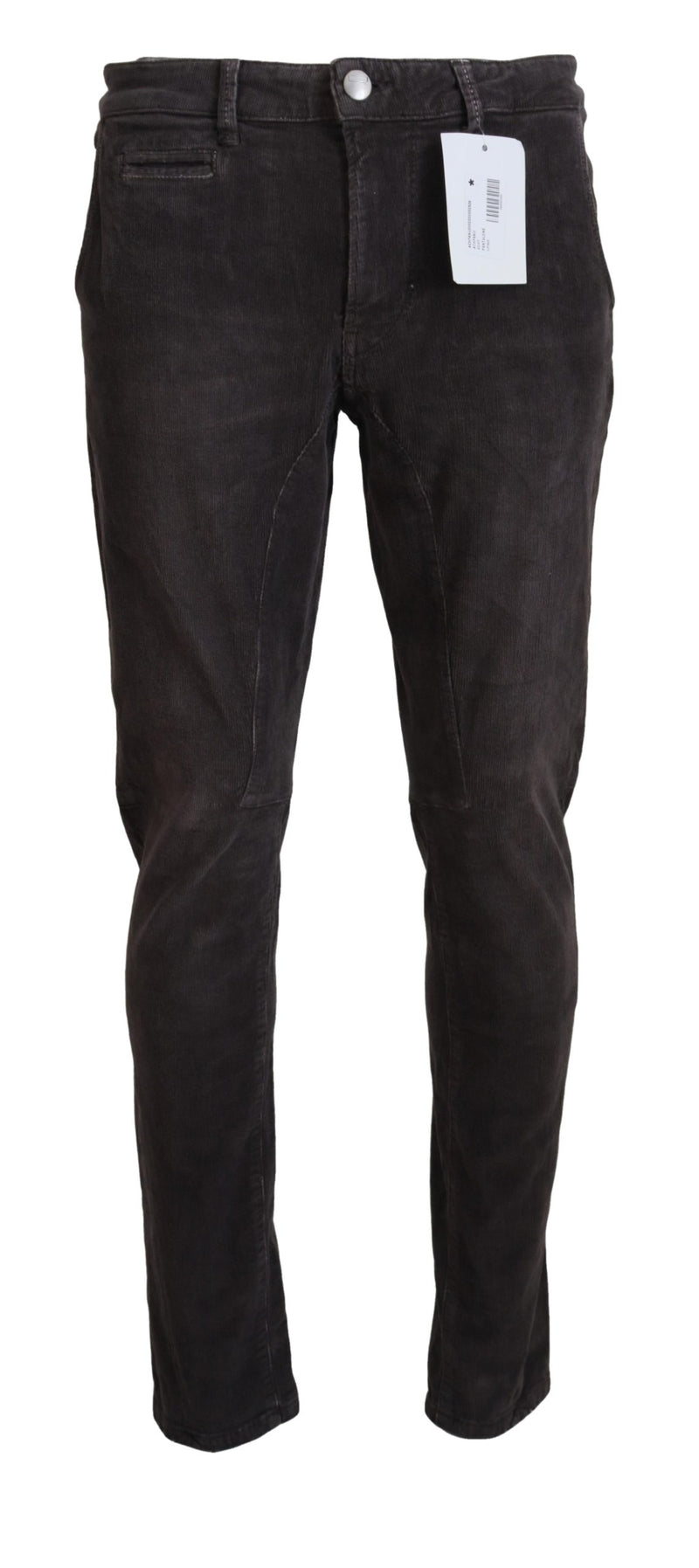Acht Brown Cotton Straight Fit Casual Pants for Men