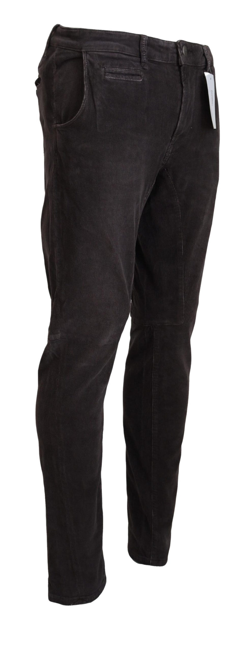 Acht Brown Cotton Straight Fit Casual Pants for Men