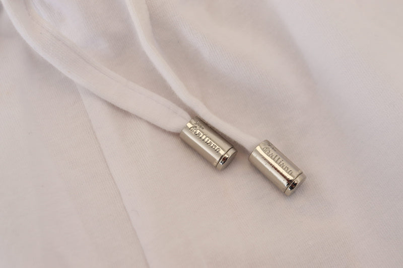 John Galliano witte katoenen broek met logo, los model, heren.