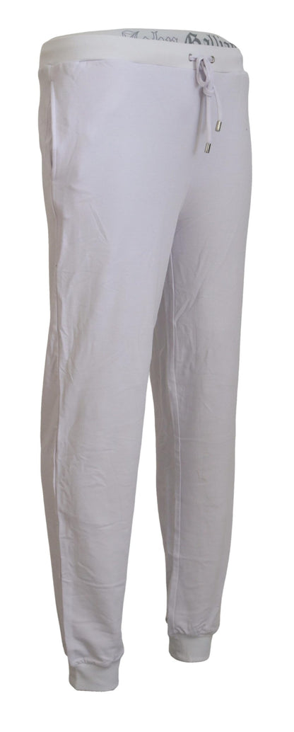 John Galliano Joggingbroek voor heren, wit katoen, met logo