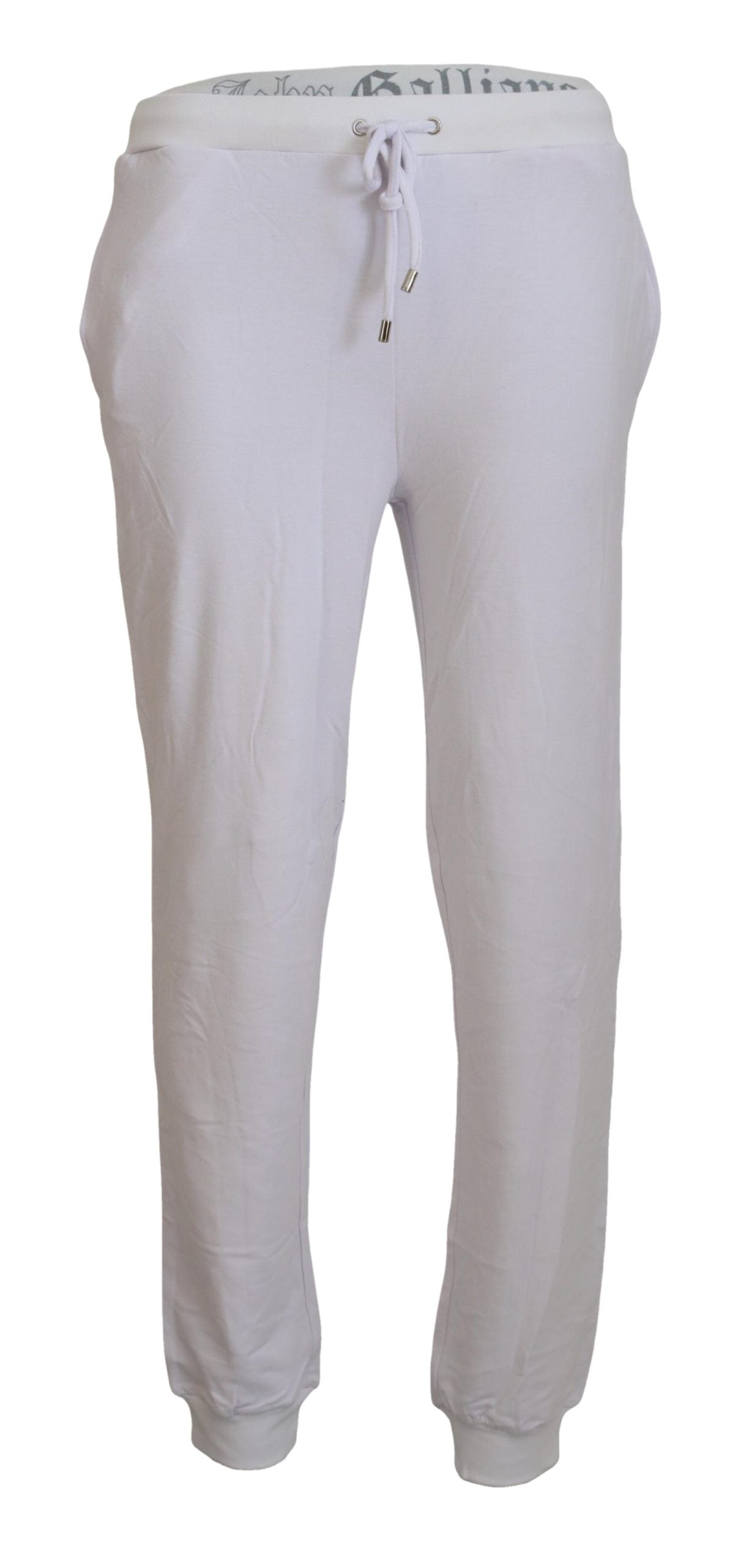 John Galliano Joggingbroek voor heren, wit katoen, met logo