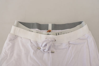 John Galliano Joggingbroek voor heren, wit katoen, met logo