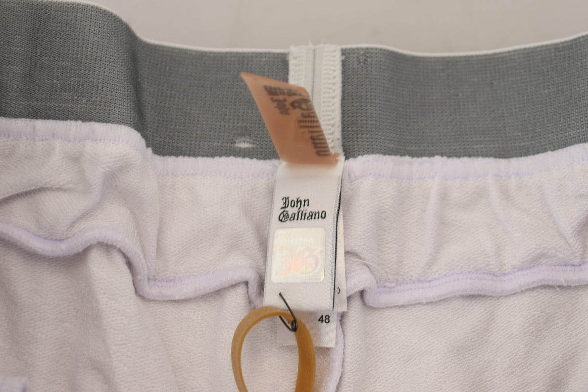 Pantalon de jogging homme en coton blanc avec logo John Galliano