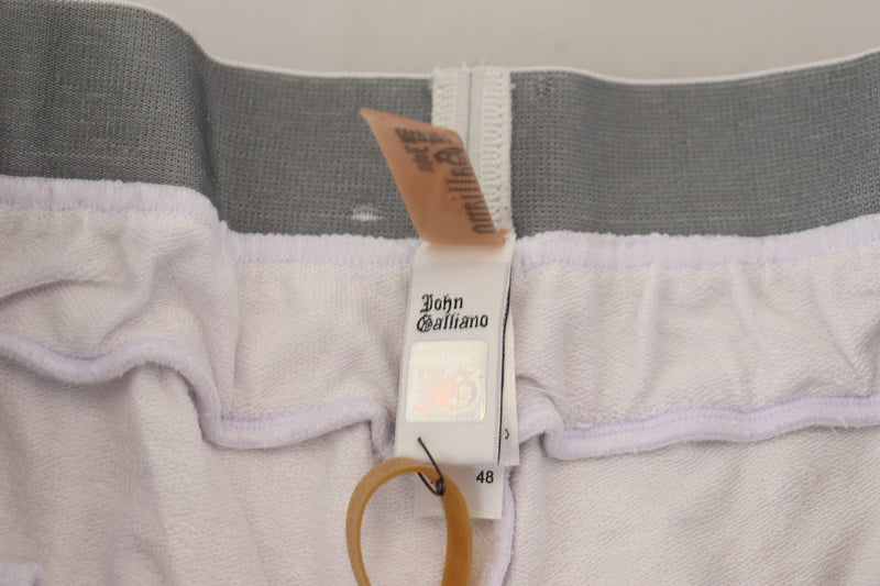 Pantalon de jogging homme en coton blanc avec logo John Galliano