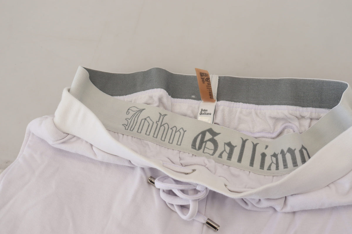 Pantalon de jogging homme en coton blanc avec logo John Galliano
