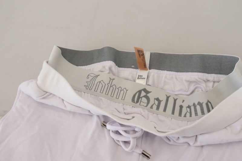 Pantalon de jogging homme en coton blanc avec logo John Galliano